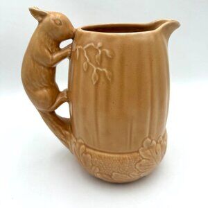 Large Vintage Mid Century Retro Brown Sylvac Squirrel Jug, Vintage Sylvac light